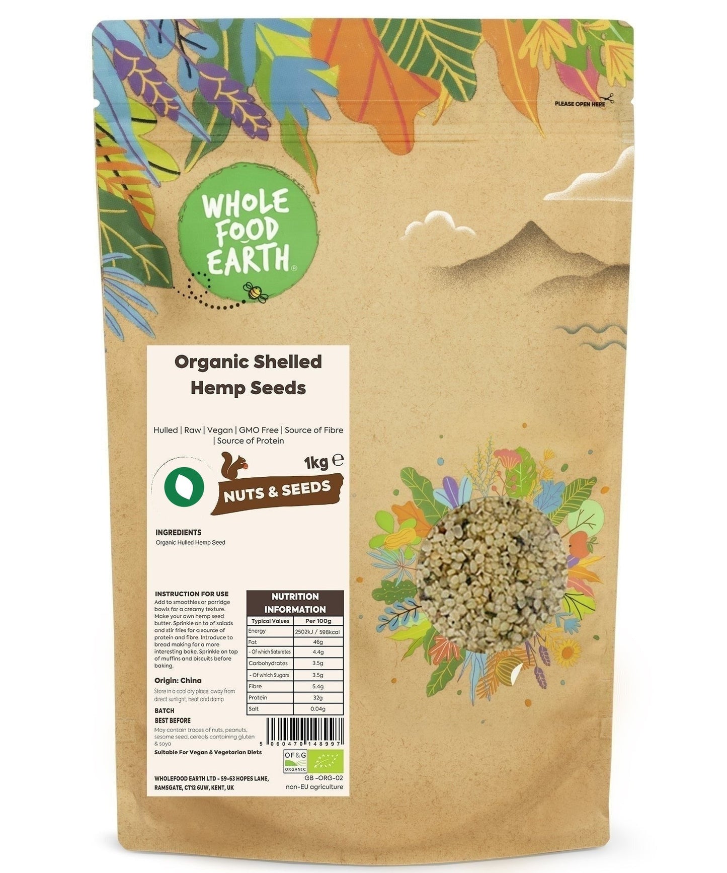 Organic Shelled Hemp Seeds